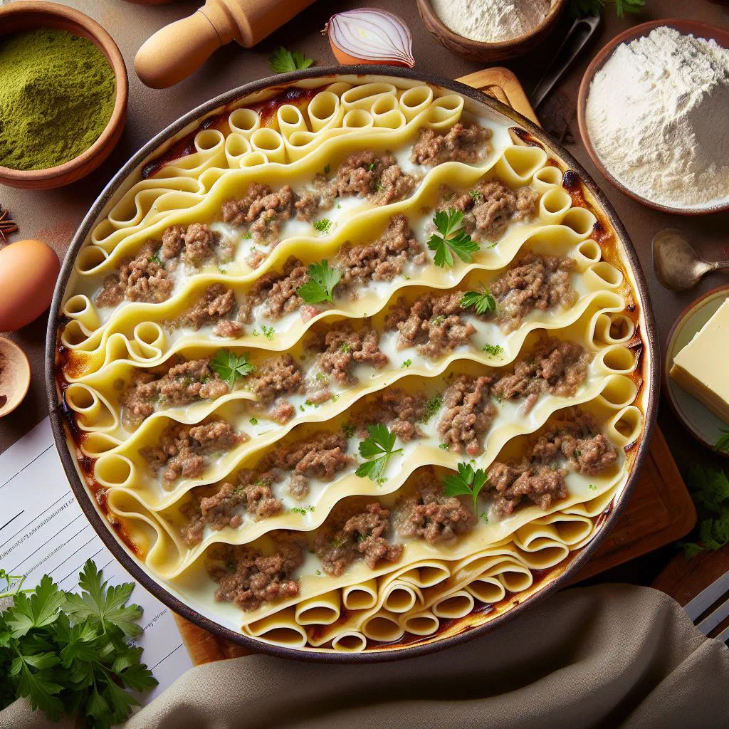 Golden pan-fried Bakllasarem dough parcels filled with spiced minced meat