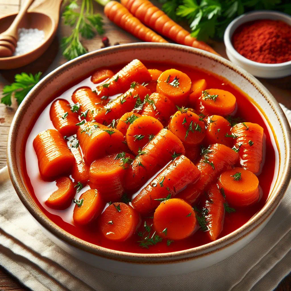Spiced carrots in a fragrant sauce garnished with fresh parsley