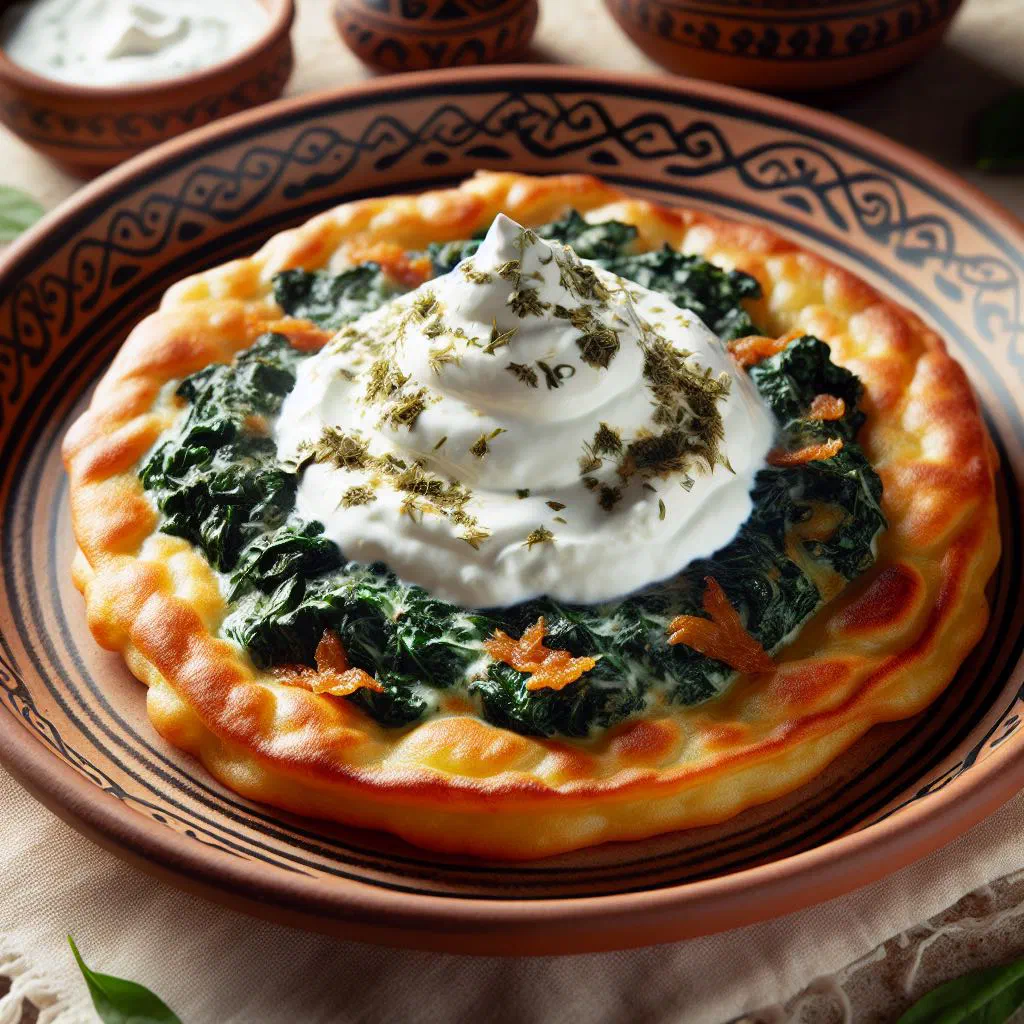 Golden-baked pispili me kos pastry parcels with a creamy yoghurt and feta filling