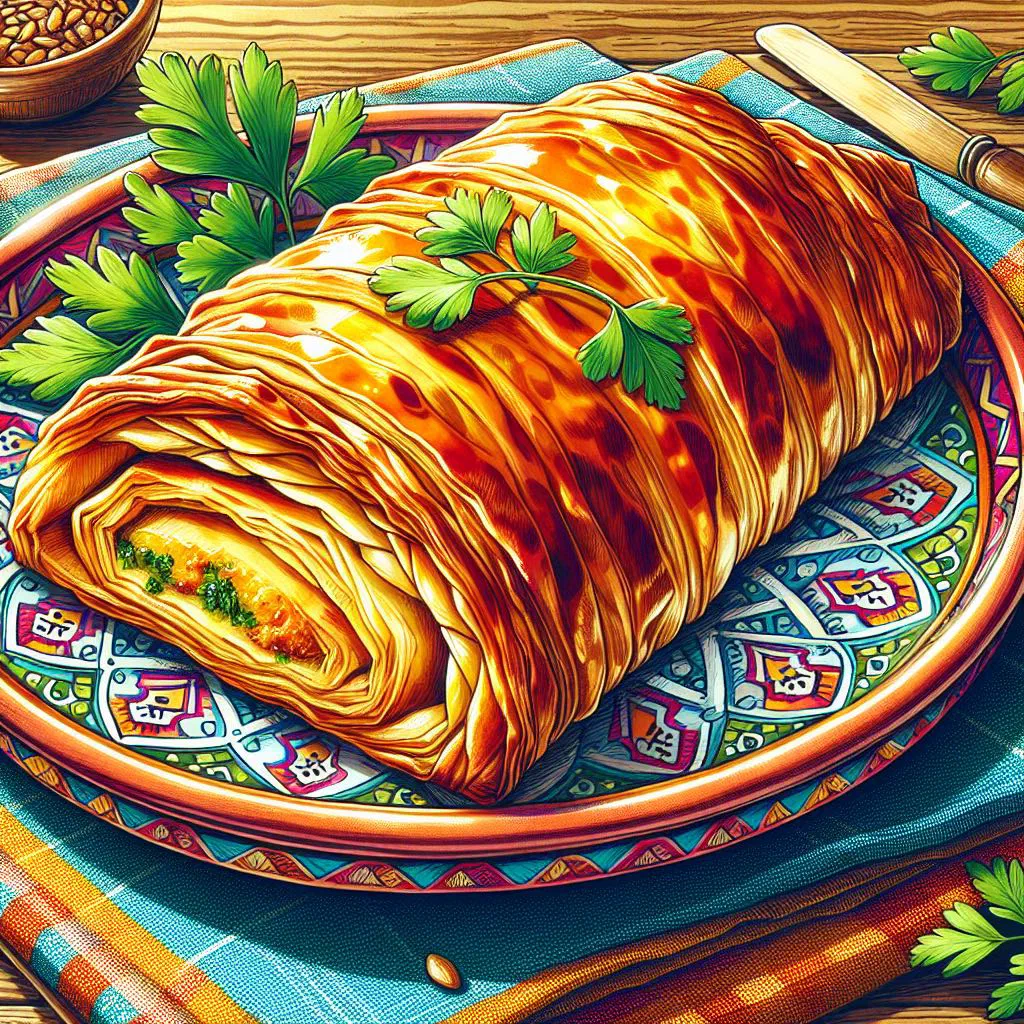Golden, crisp Algerian borek pastries filled with minced meat and cheese