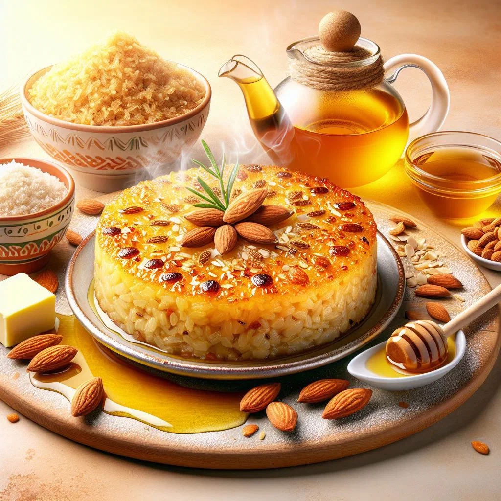 Golden, pan-fried Algerian boulou made from spiced semolina