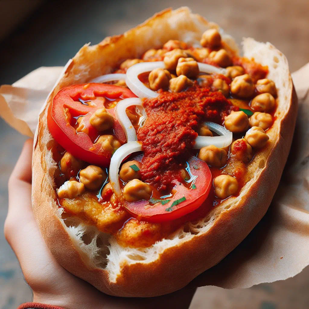Golden slices of baked chickpea garantita dusted with cumin
