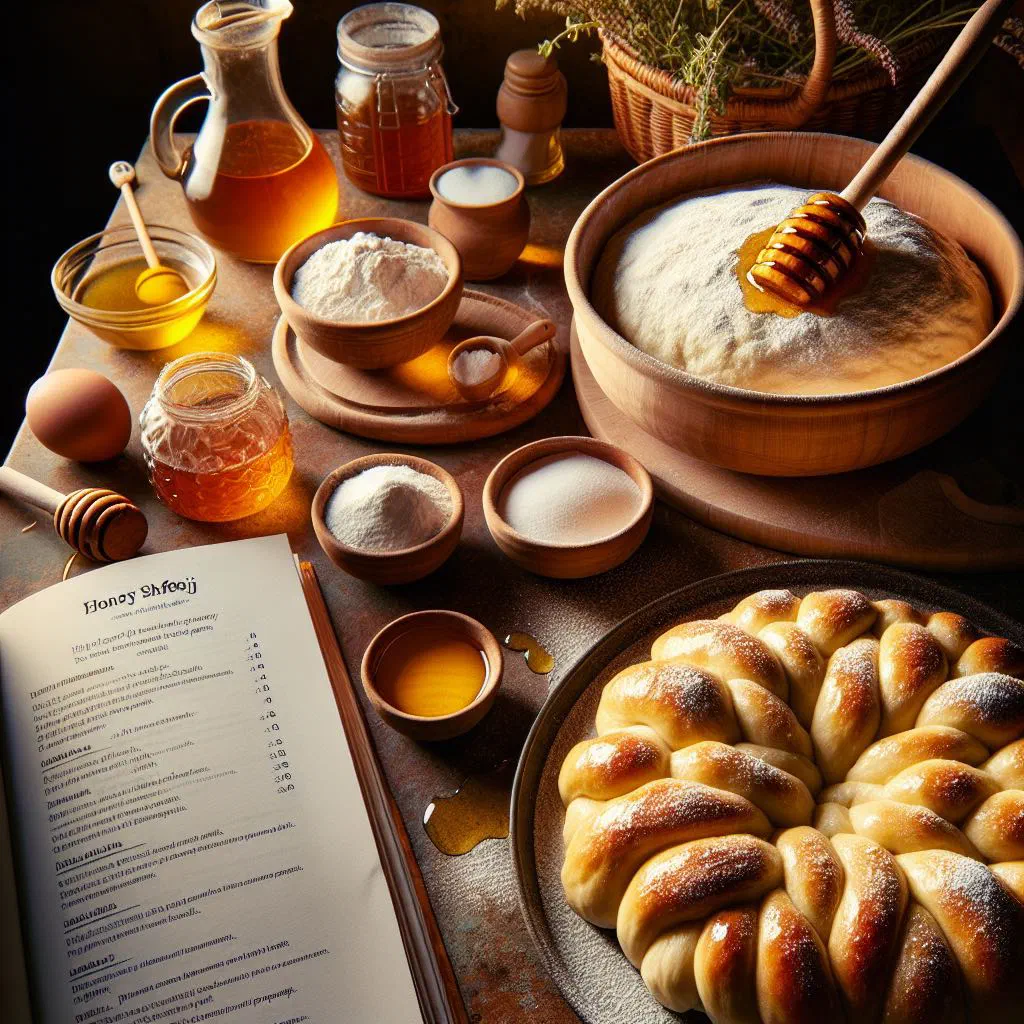 Golden honey-glazed sfenj doughnuts stacked on a plate