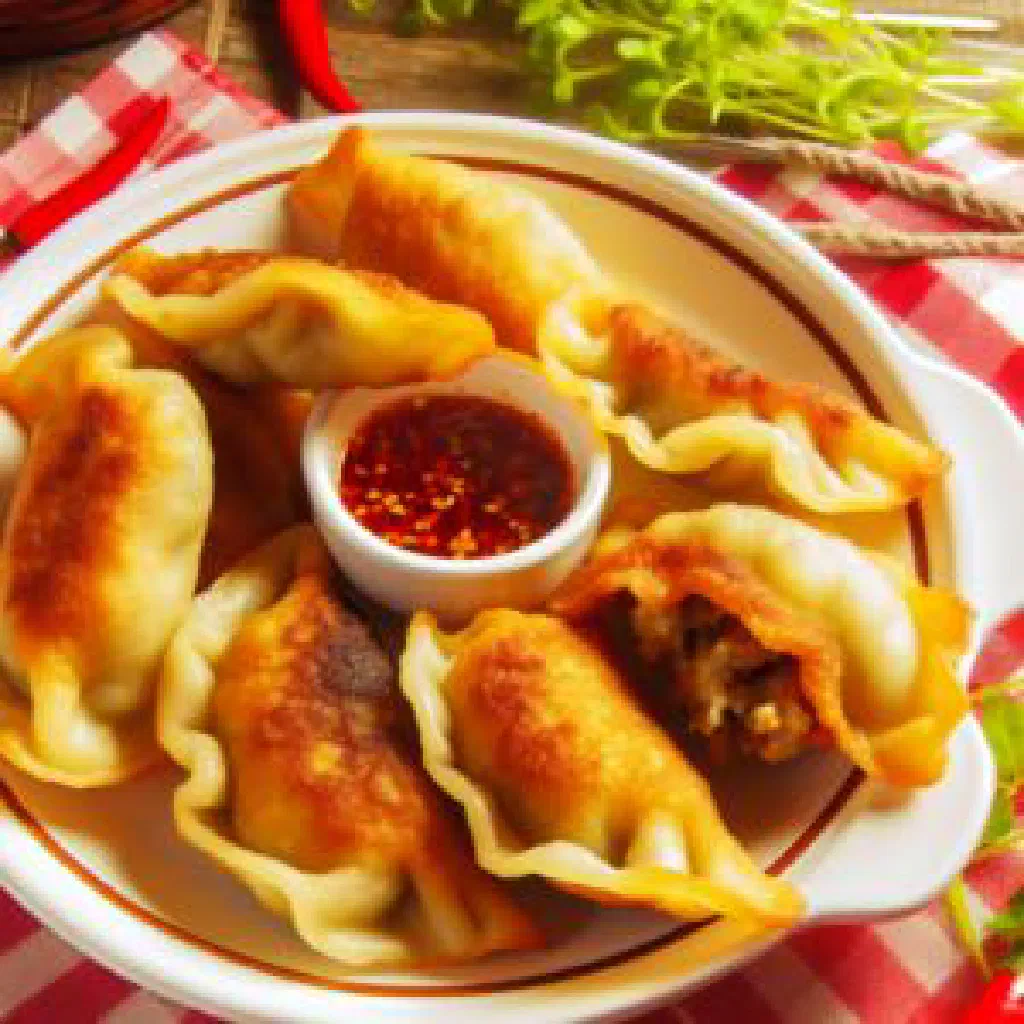 Golden pan-fried Rfiss zirawi dough parcels with spiced meat and fresh herbs