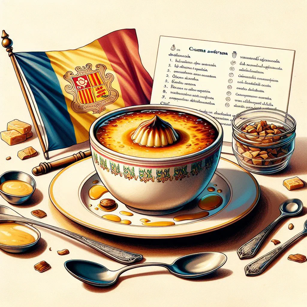 Creamy Andorran custard served in small dishes, dusted with cinnamon