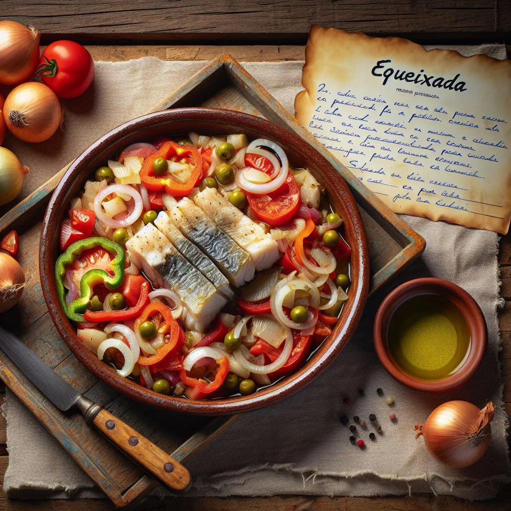 Esqueixada salad of shredded salt cod with tomato, pepper and onion