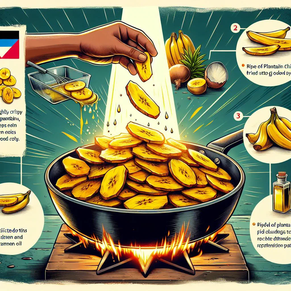 Golden crispy plantain chips piled in a bowl with sea salt
