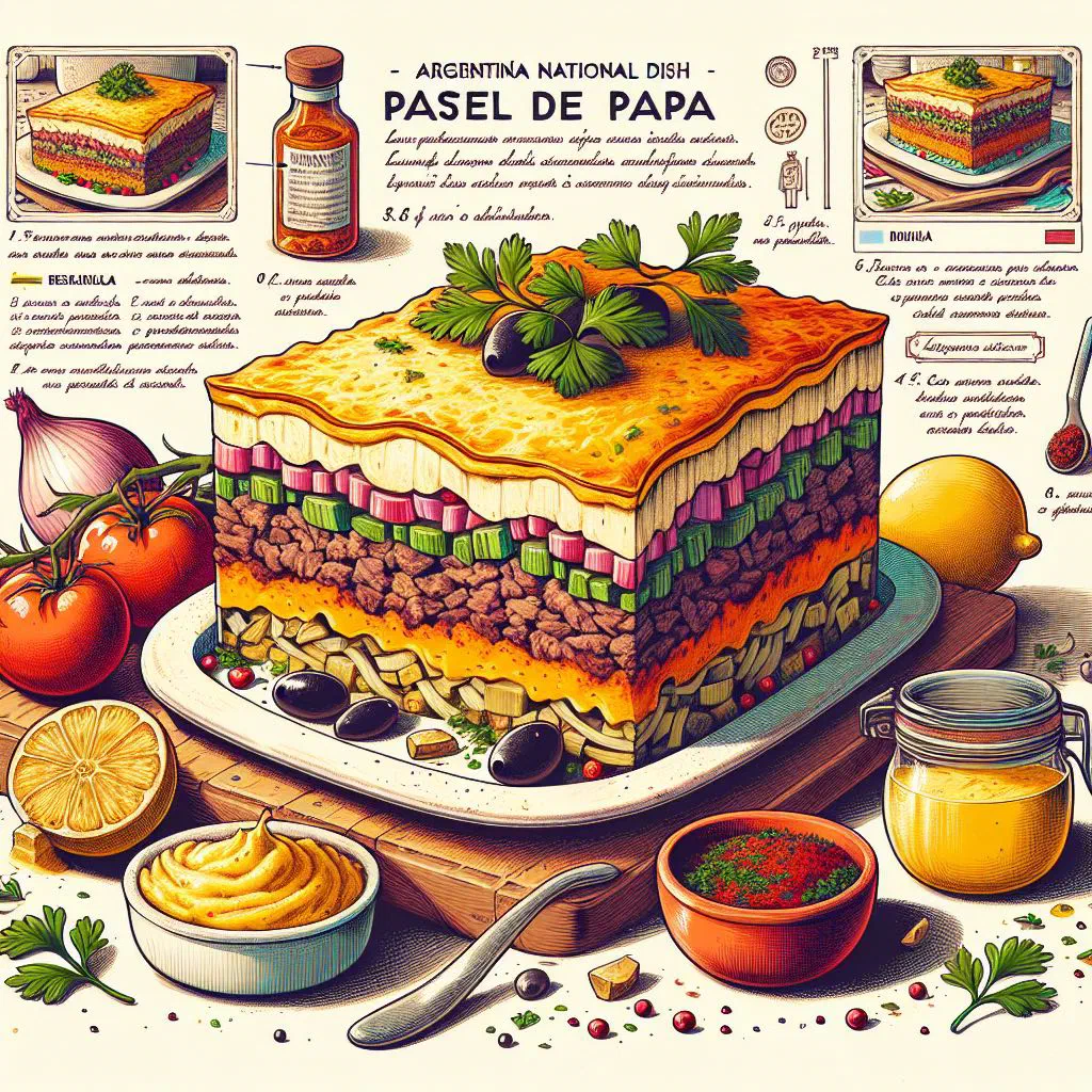 Golden baked pastel de papa with a mashed potato crust and beef filling