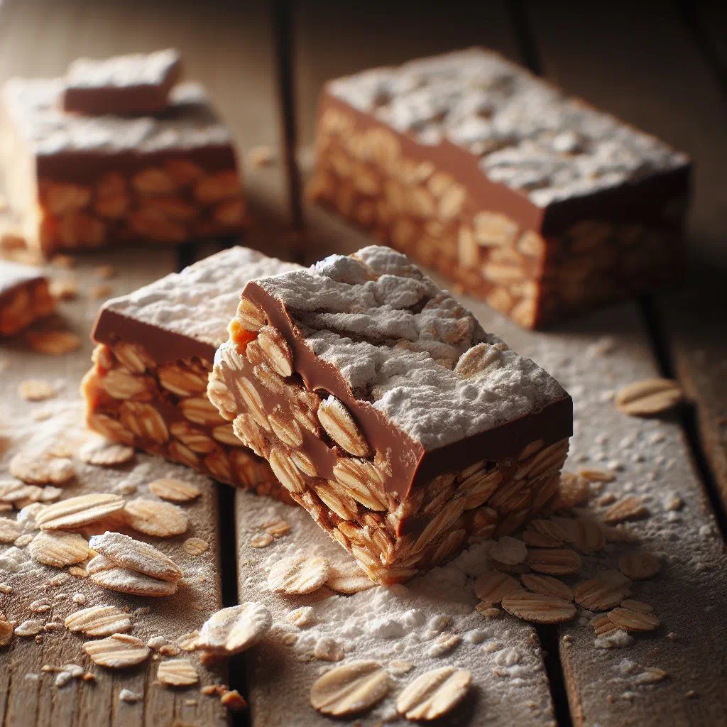 Sliced Argentinian turrón de quaker nougat with toasted nuts on a plate