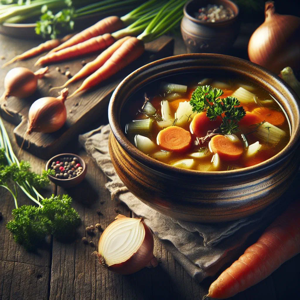 Creamy Armenian churut soup in a bowl, garnished with fresh herbs