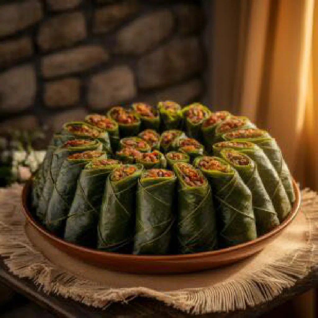 Havgitov Hats with tender braised meat, carrots and peppers, garnished with fresh herbs