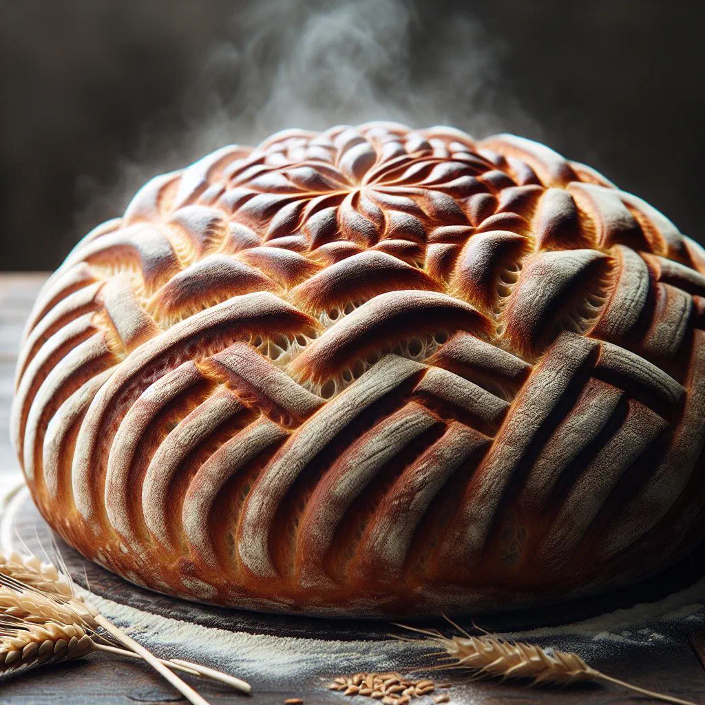 Golden oval loaves of Armenian matnakash bread with a ridged crust