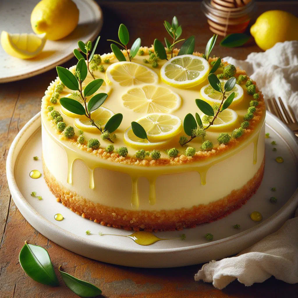Creamy lemon myrtle cheesecake with a buttery biscuit base and whipped cream