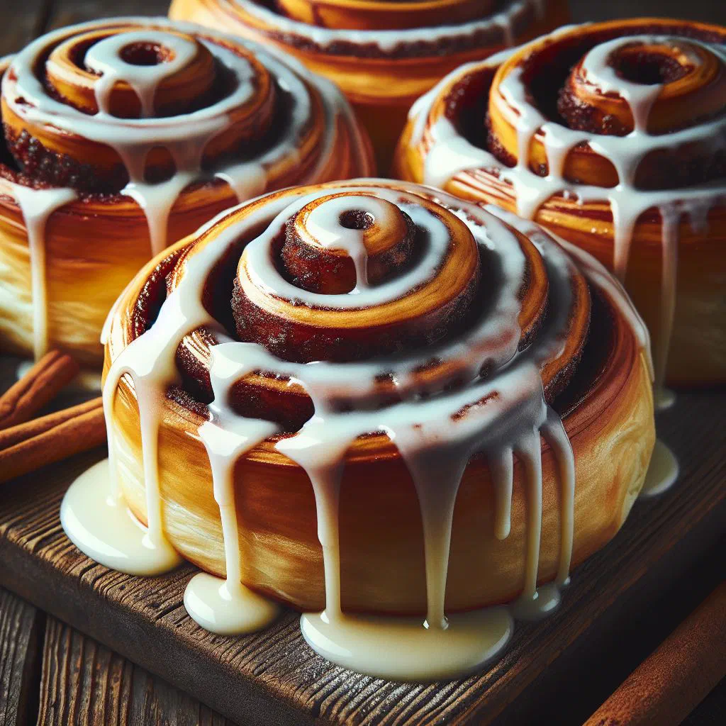 Freshly baked Austrian cinnamon rolls dusted with sugar