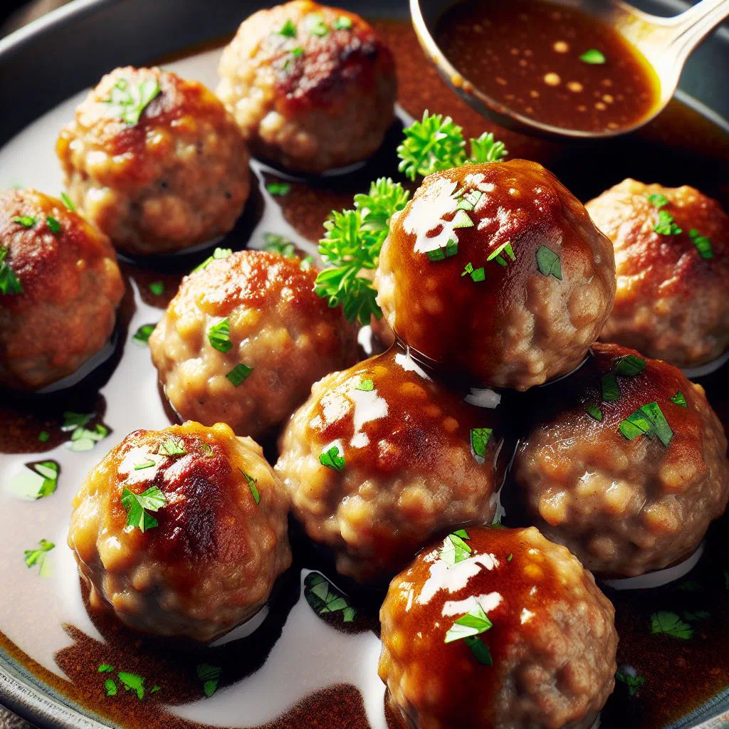 Golden pan-fried Austrian minced meat dumplings on a plate