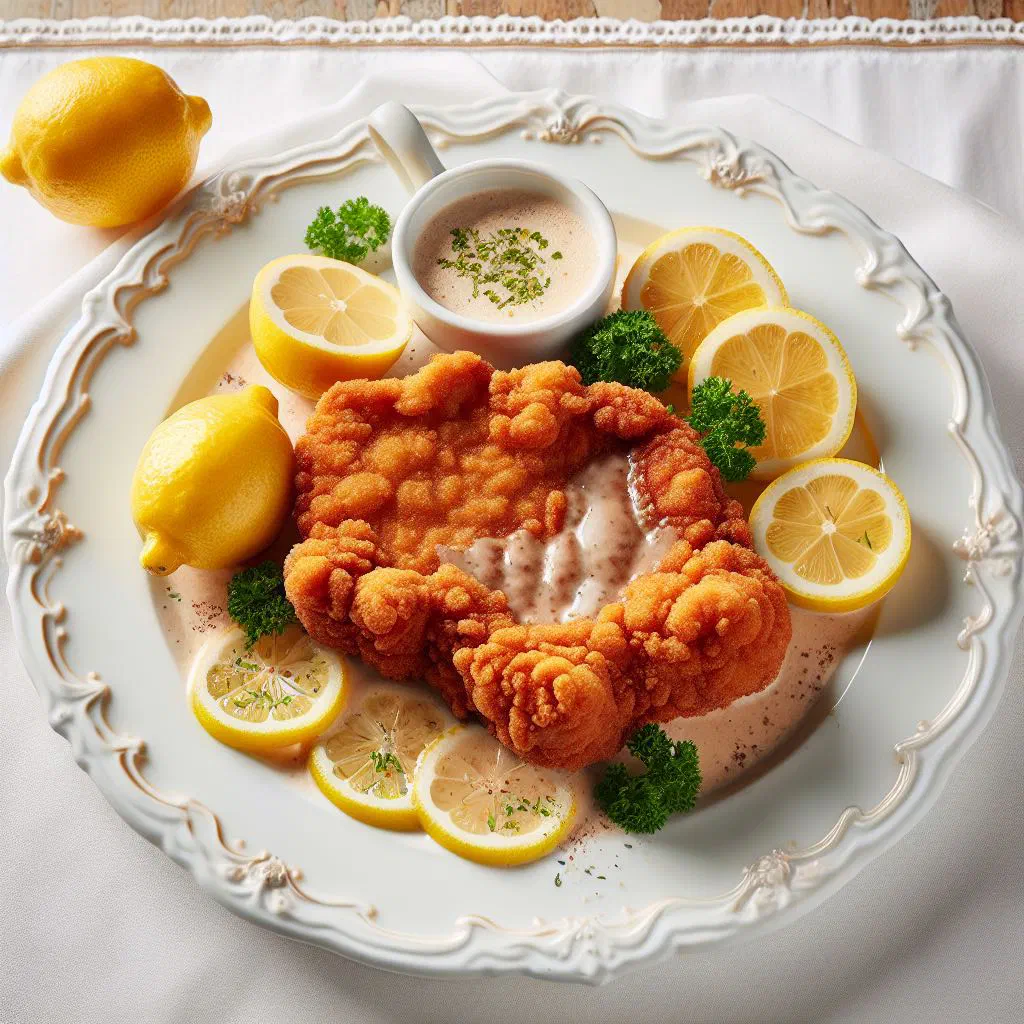 Golden breaded Old Viennese fried beef parcels with a crisp crust