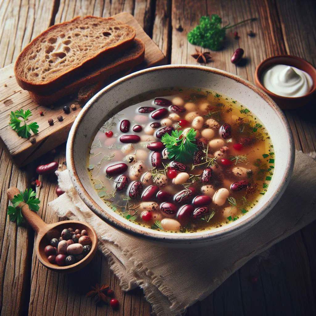 Styrian scarlet runner bean soup garnished with fresh parsley