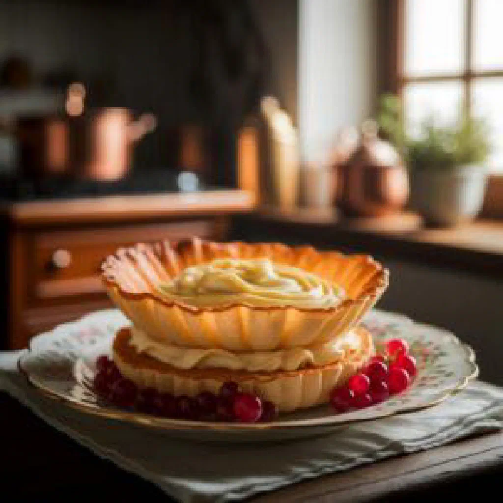 Topfenpalatschinken filled with quark and dusted with icing sugar