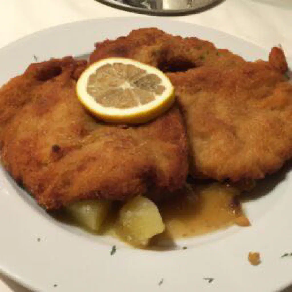 Golden, crisp Wiener Schnitzel with a wedge of lemon