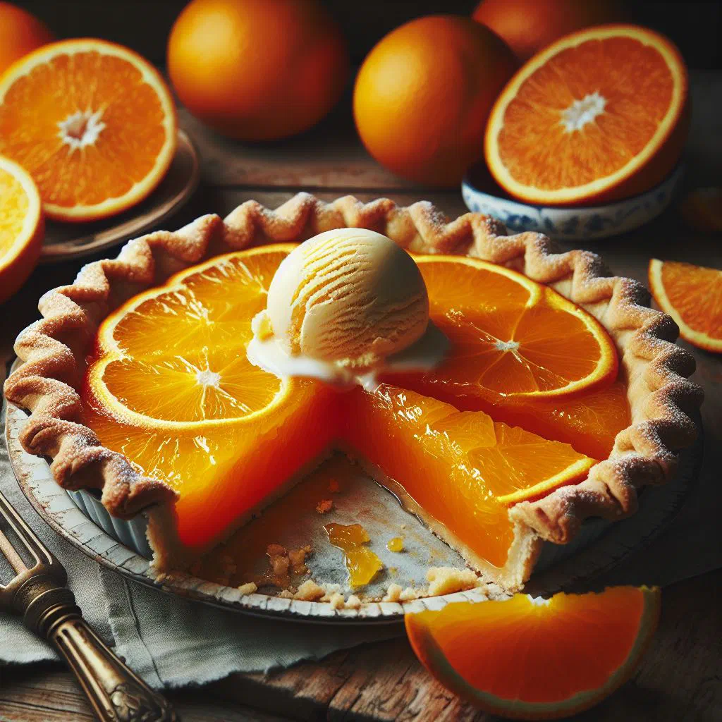 Slice of Bahamian sour orange pie with a golden filling and crisp crust