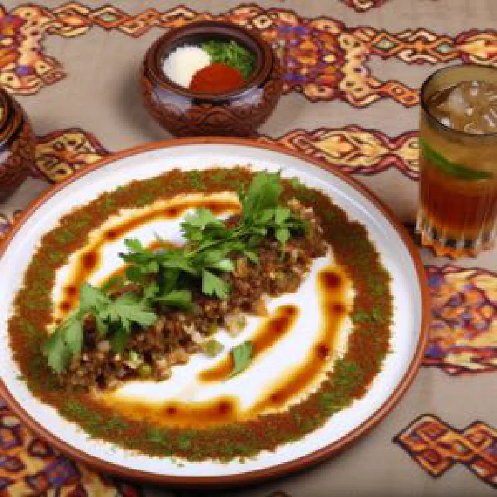 Bahraini fareed with tender spiced lamb soaked into torn flatbread