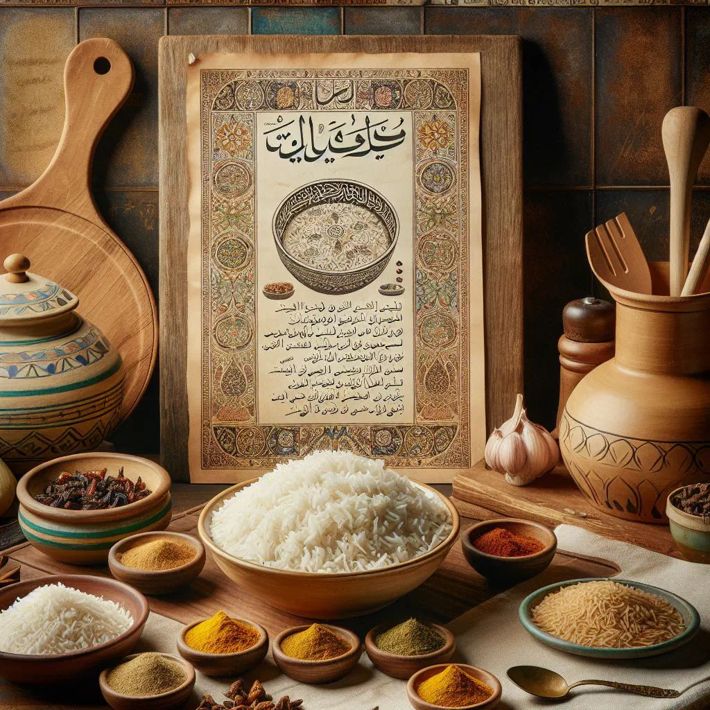 Mandi with spiced rice and tender lamb on a serving platter