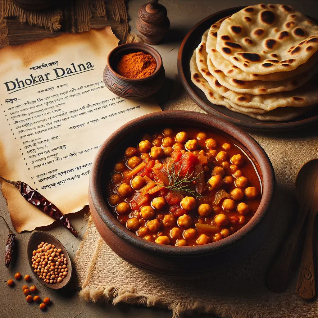 Fried lentil cakes simmered in a spiced curry sauce, garnished with coriander