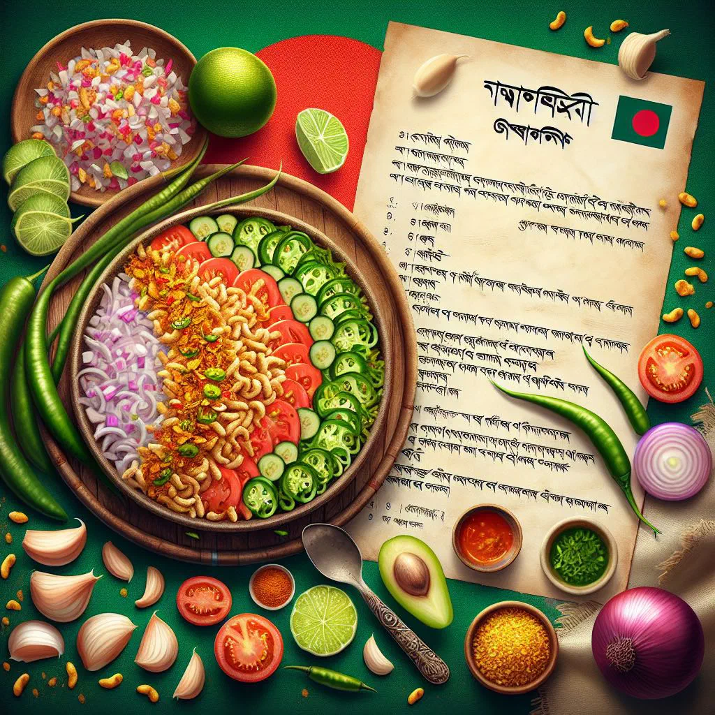 A bowl of jhalmuri with puffed rice, chopped onion, peanuts and green chillies