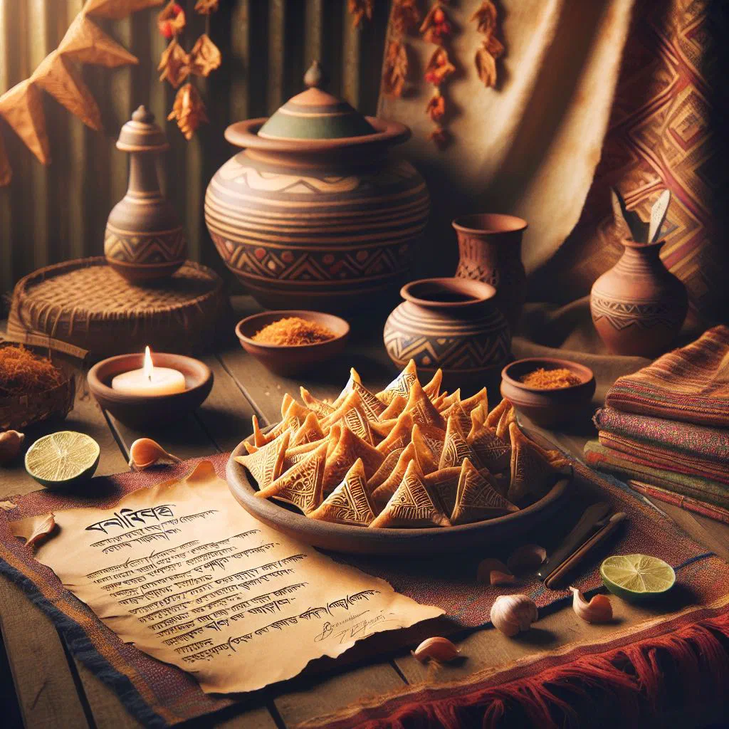Golden, crisp nimki snacks piled on a plate