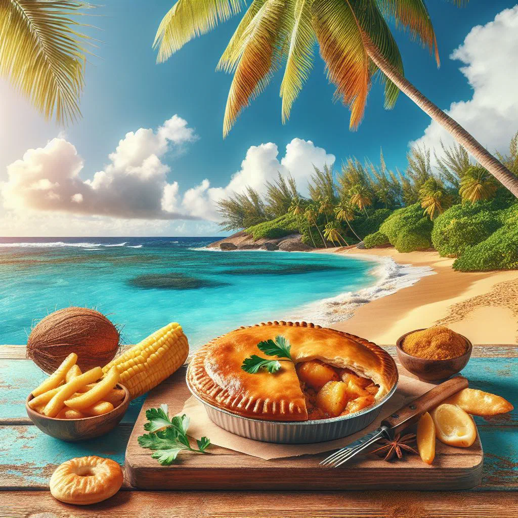 Golden-baked Bajan fish pie with a flaky pastry crust