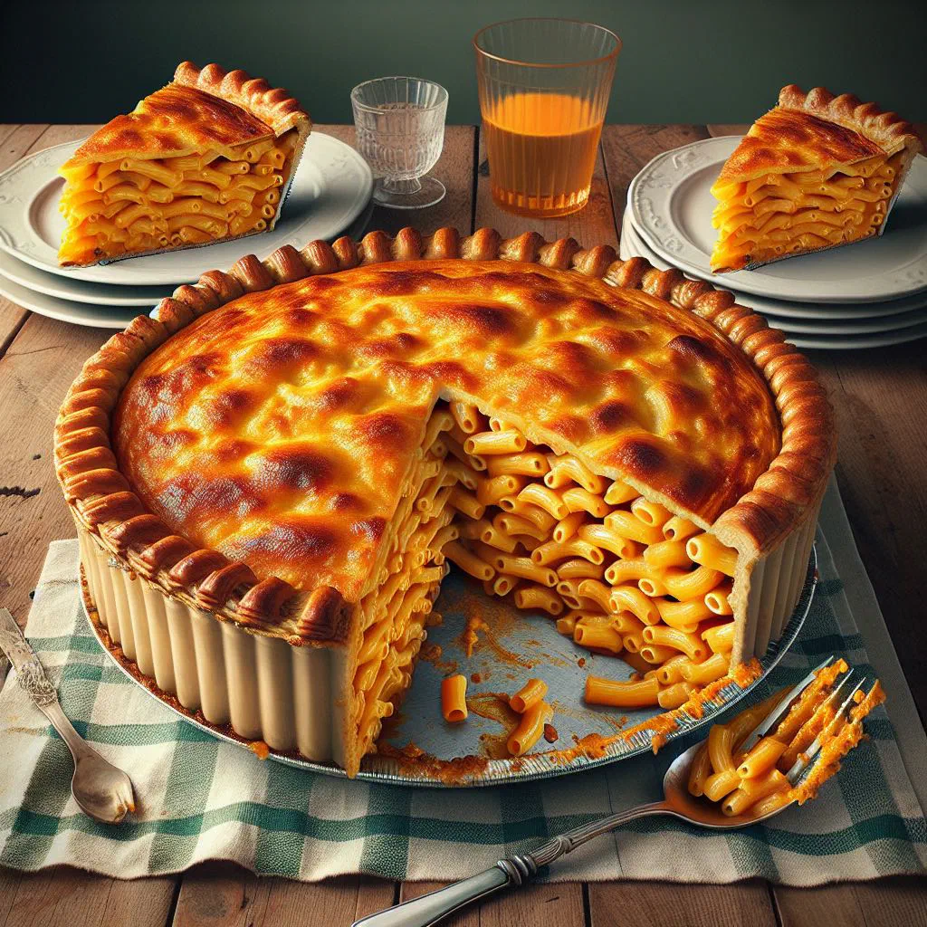 Golden-baked Bajan macaroni pie with a crisp cheese crust