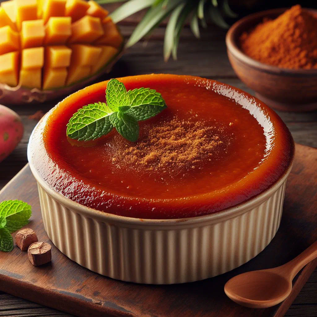 Slices of golden Belizean sweet potato pudding on a plate