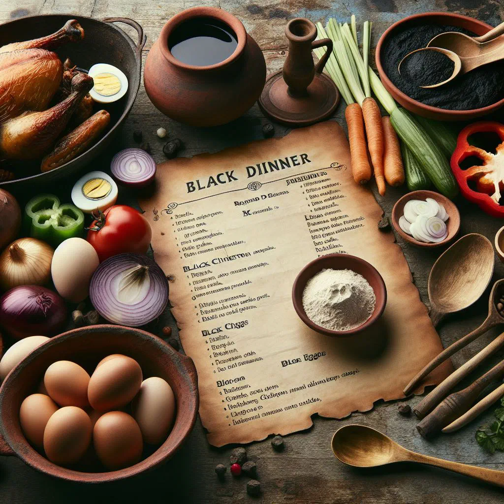 Black dinner with tender meat and black beans garnished with fresh coriander