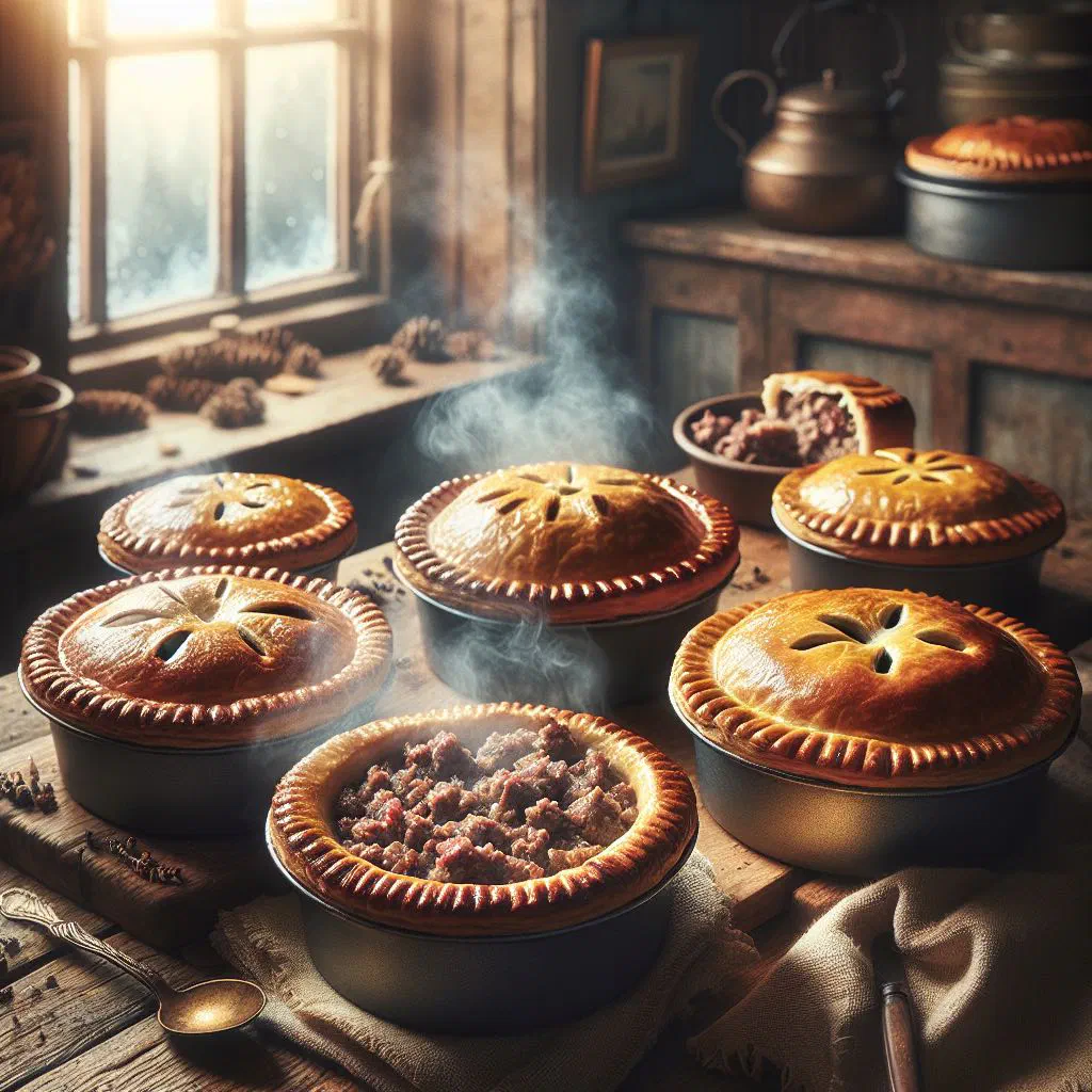 Golden baked Belizean meat pies filled with spiced minced meat