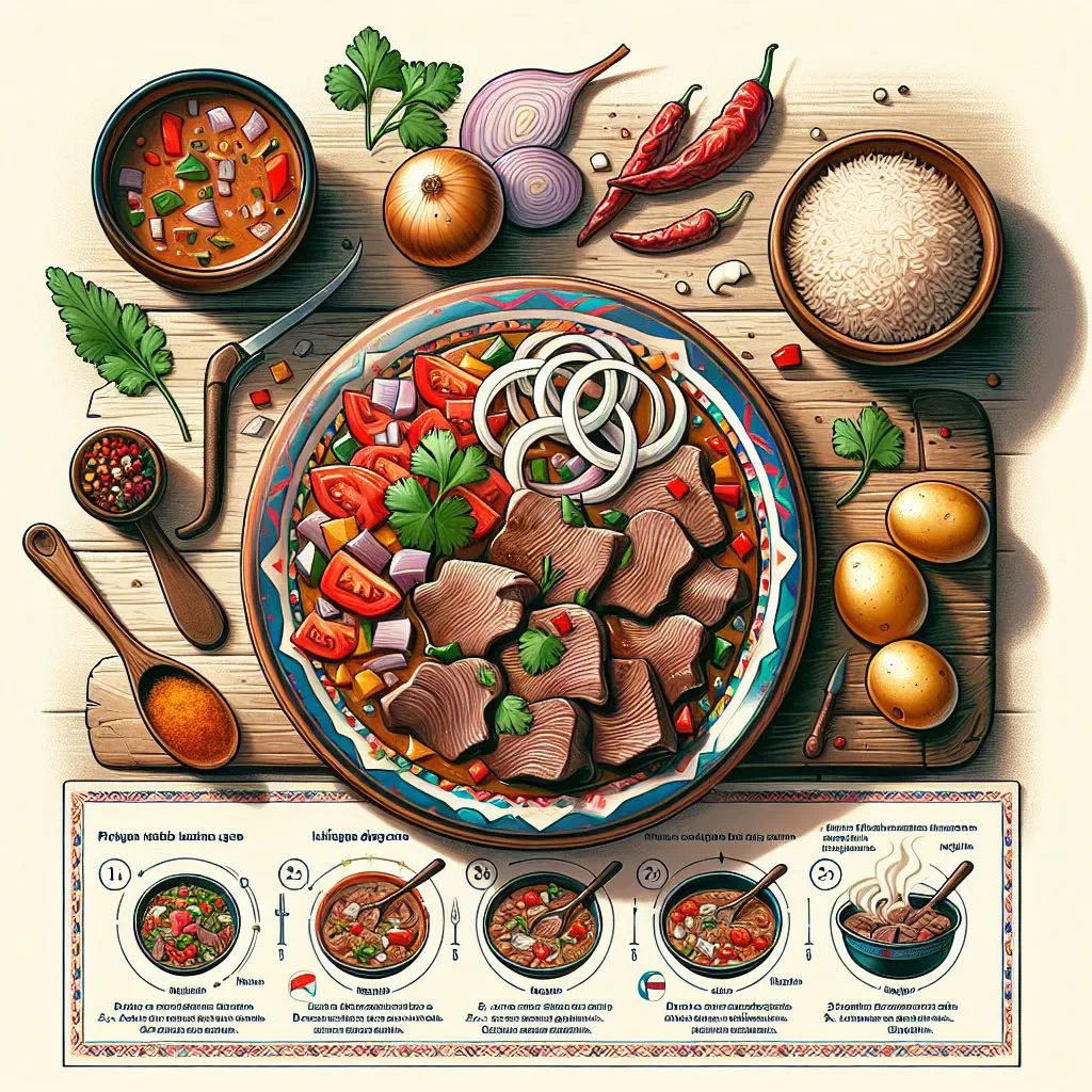 Ají de Lengua with tender sliced beef tongue in a spicy ají sauce, garnished with parsley