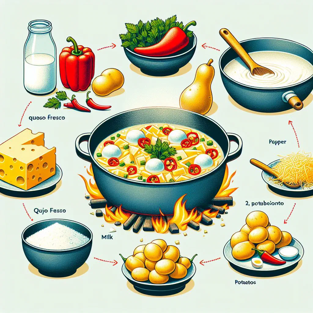 Creamy Bolivian ají de queso in a bowl with fresh herbs