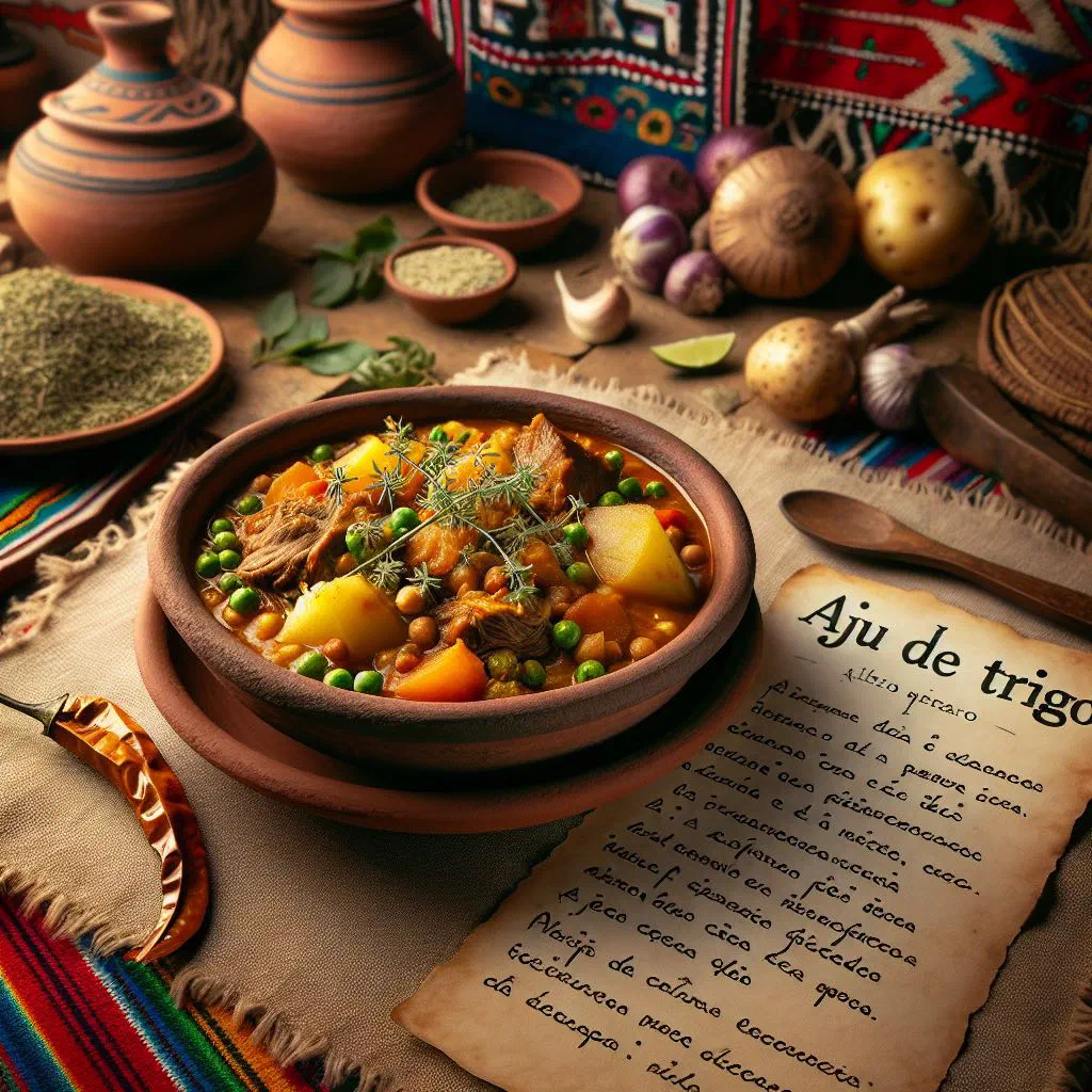 Bowl of Ají de Trigo with cracked wheat, vegetables and spices