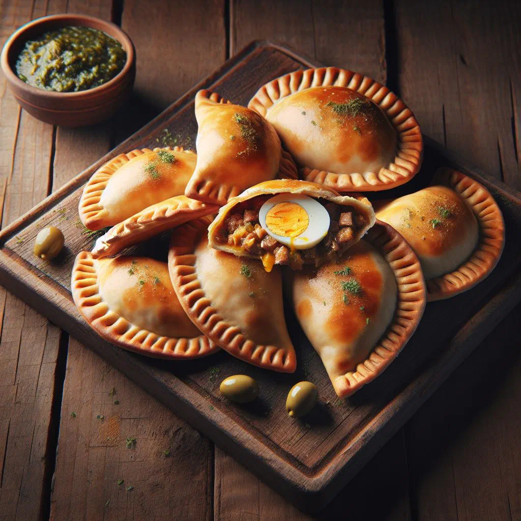 Golden fried empanadas tucumanas filled with spiced beef