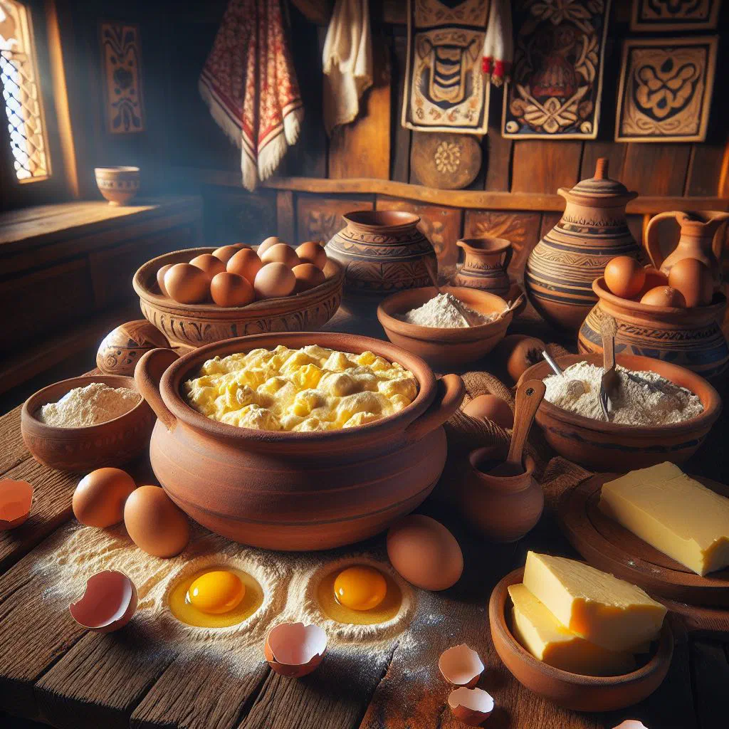 Golden, fluffy baked Bosnian kvrguša fresh from the pan