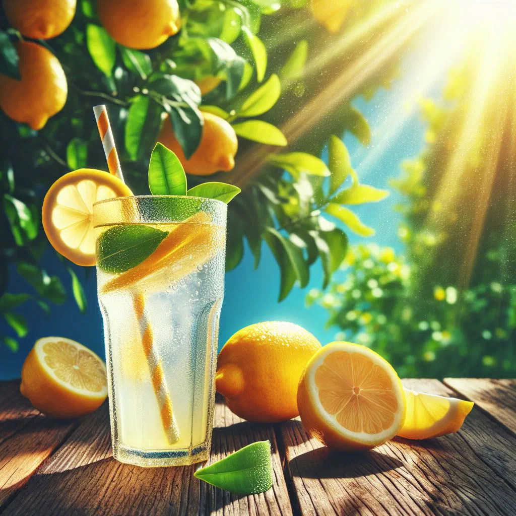 A tall glass of Bosnian limunada with fresh mint and lemon slices