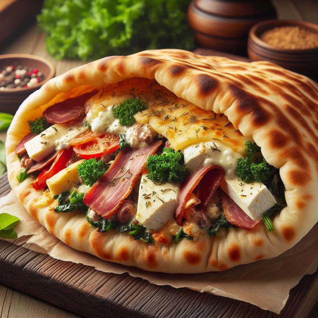 Golden baked pita sa bundecom with a savoury pumpkin filling