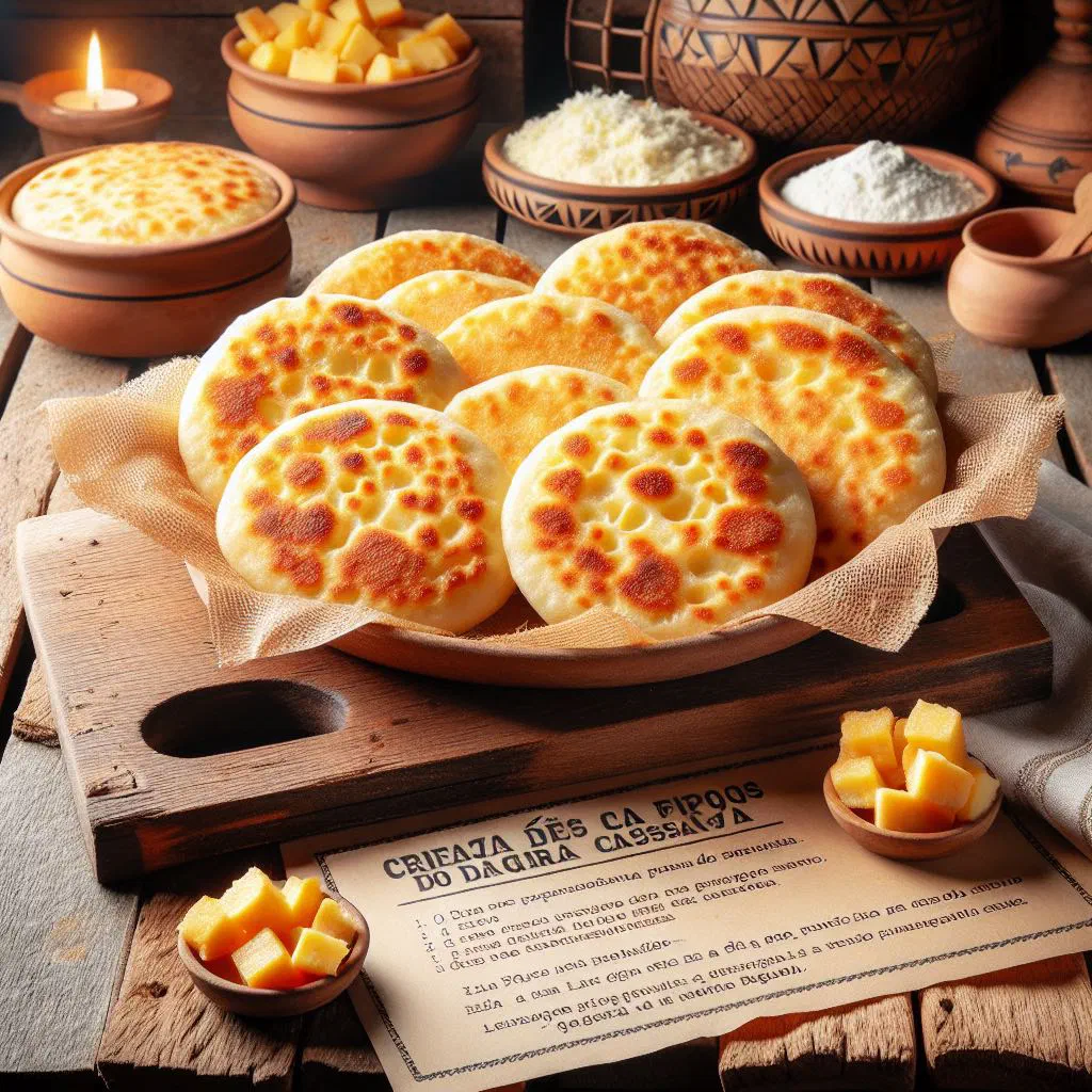 Golden baked chipa cheese rolls on a wooden board