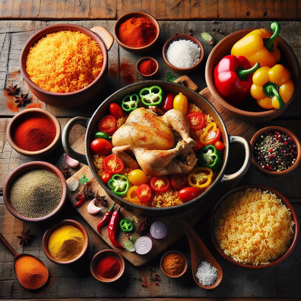 Galinhada, a Brazilian chicken and rice dish garnished with fresh herbs
