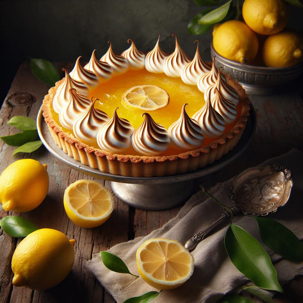 Brazilian lime tart with a biscuit base and creamy lime filling topped with zest