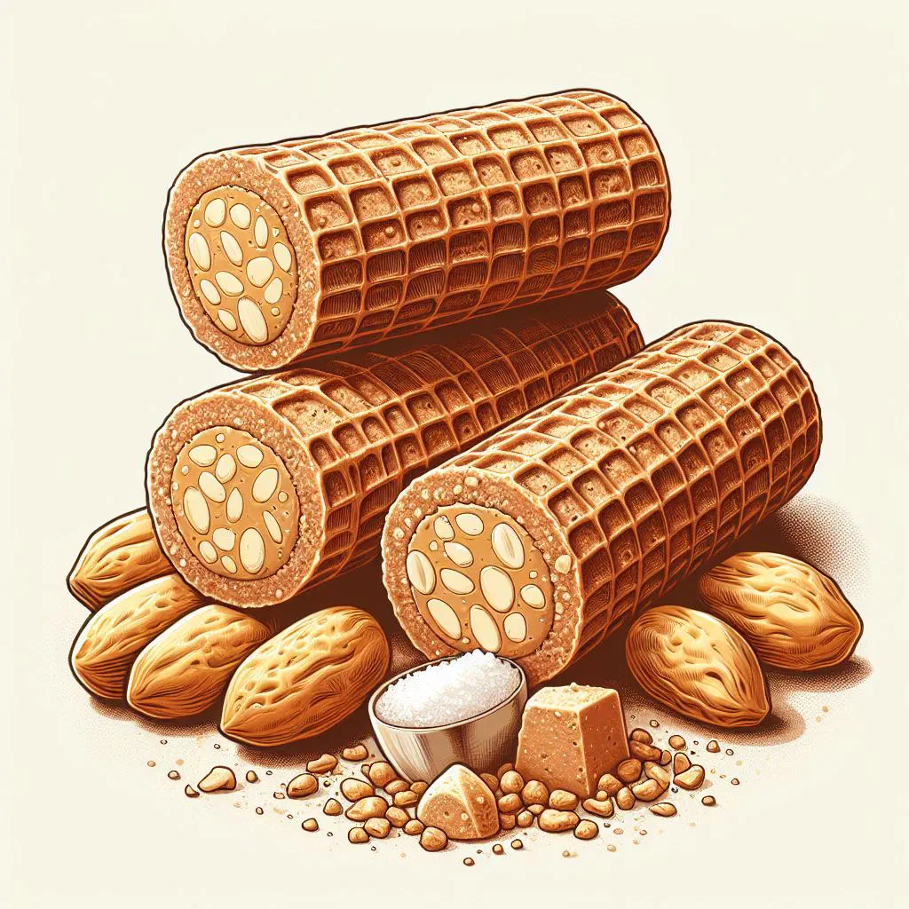 Crumbly peanut paçoca squares arranged on a plate