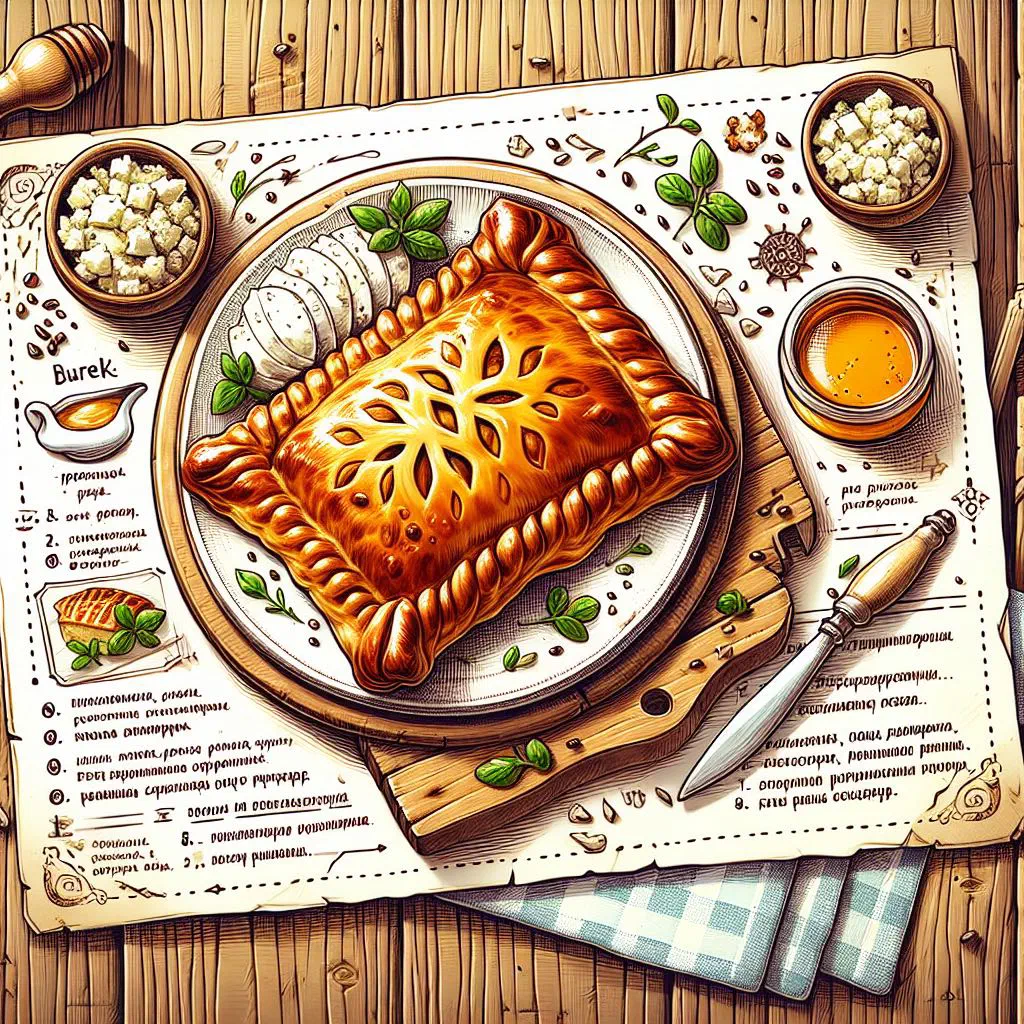 Golden baked burek pastries with a crisp flaky crust and savoury filling
