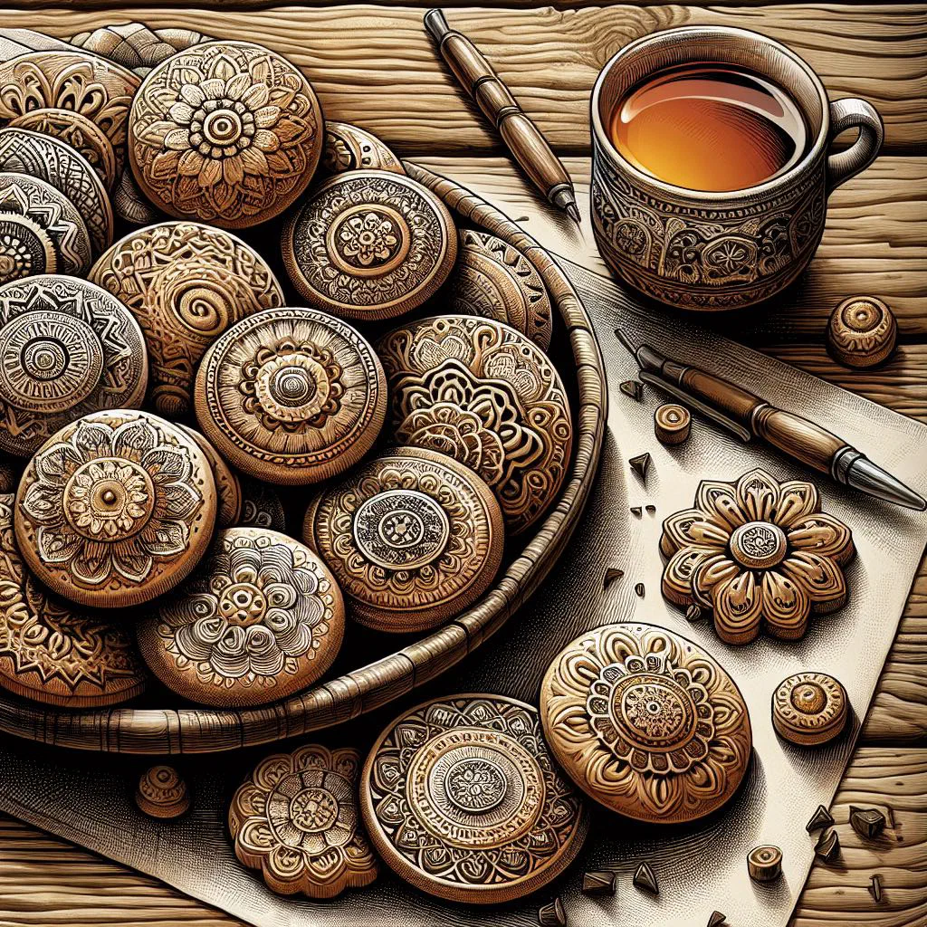 Golden brown Bulgarian medenki honey cookies on a plate