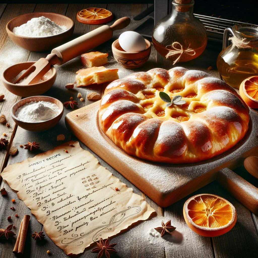 Golden sweet pita pastry filled with nuts and cinnamon, cut into squares