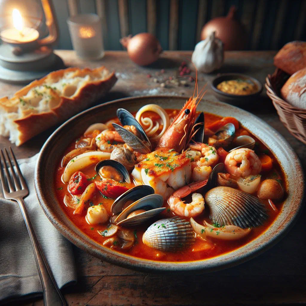 Burkinabé fish stew with tomatoes and peppers in a rich sauce