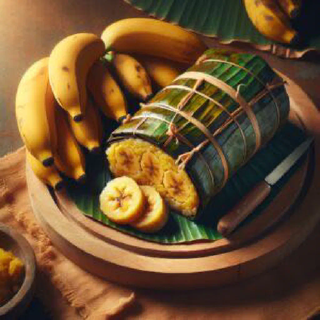 Ansom Chek sticky rice parcels wrapped in banana leaf